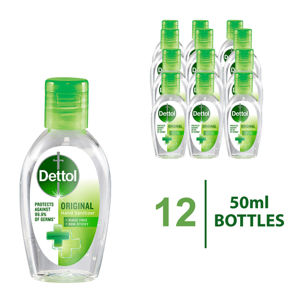 Dettol Hand Sanitiser Original 12-pack 50-ml