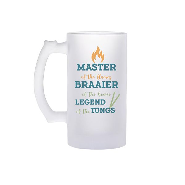 Master Of The Flames South African Heritage Day Frosted Beer Mug 480ml