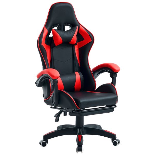 Tiltable professional ergonomic gaming chair with footrest
