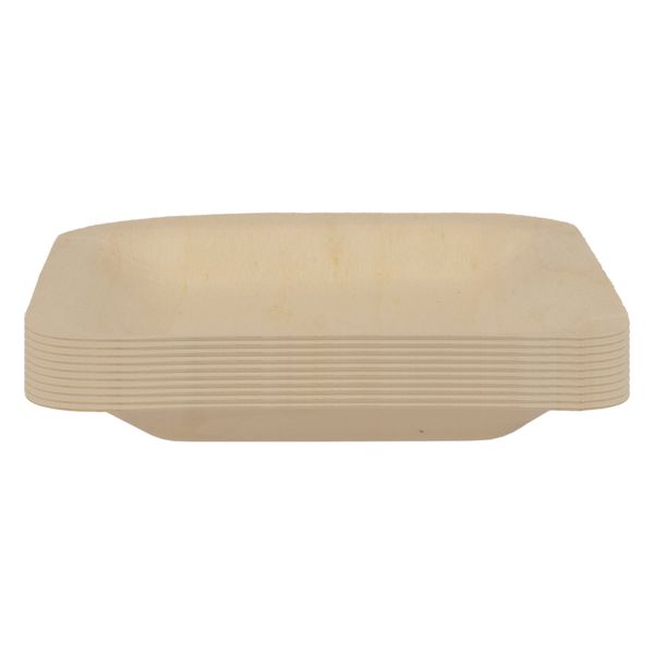 Regent Disposable Wooden Square Plates 10 Pieces - 126x126x15mm