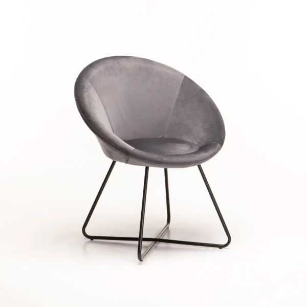 Ola Velvet Armchair Black Leg