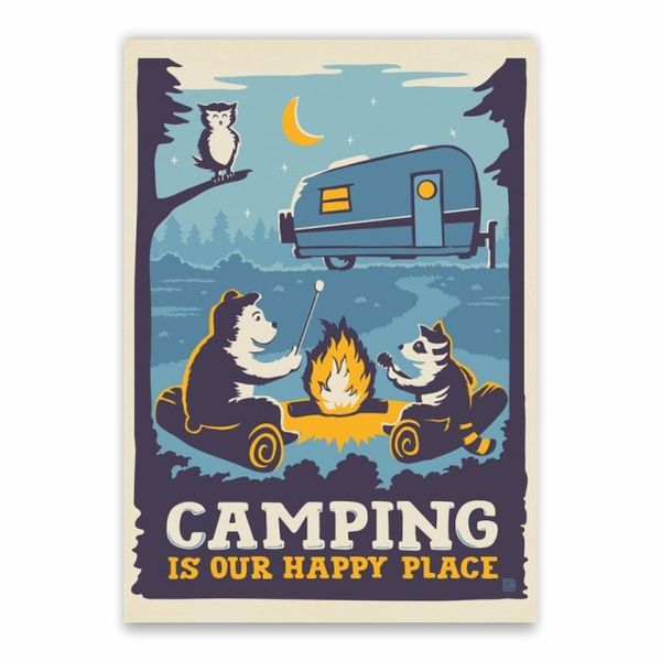 Camping Is Our Happy Place Poster - A1