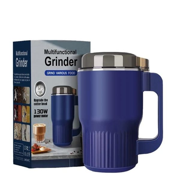 Stainless Steel Coffee Bean Grinder with Multifunctional Precision -Blue