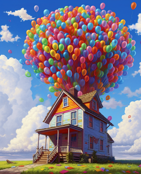 Helium House - Paint by Numbers Kit for Adults, 40cm x 50cm Canvas