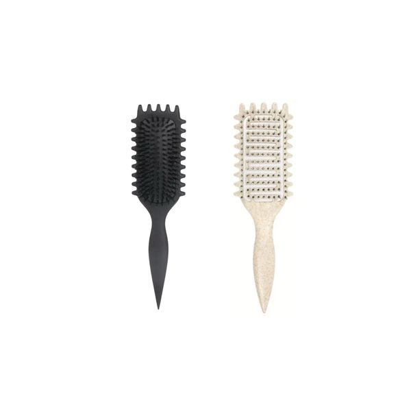 2 pack Bouncy Curl Brush - Styling Comb For Curly Hair - Black &amp; Beige