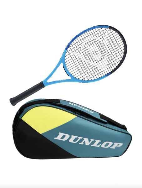 DUNLOP Tristorm Pro 255g Tennis Racket G2 &amp; SX 3 Racket Bag Starter Combo