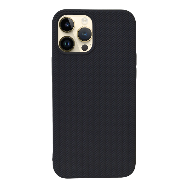 High Quality Weave Pattern Phone Case for iPhone 12 Pro Max - Black