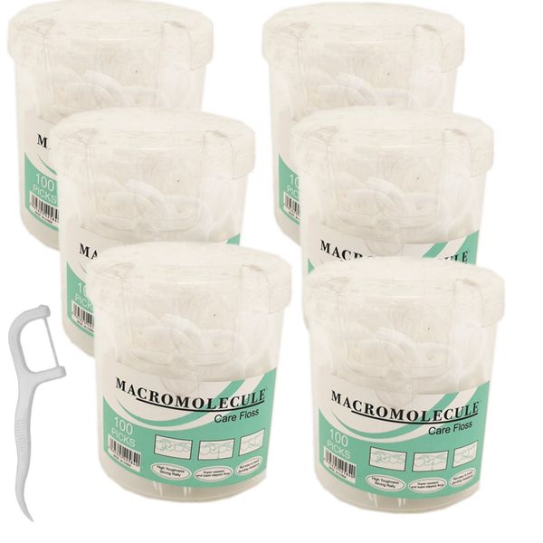 Dental Floss Picks - 6 x 100 Picks