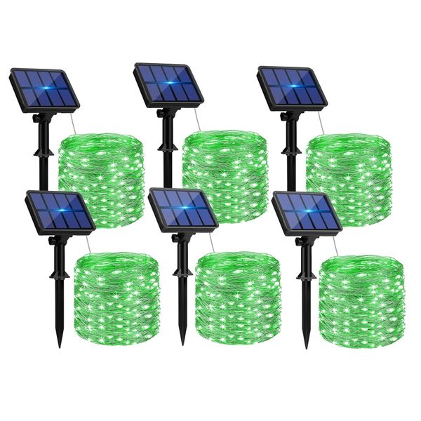 6-Pack Solar String Lights Outdoor, 480LED 198FT Solar Fairy Lights