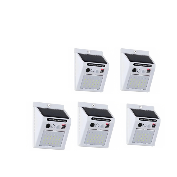 5 Pack Of Solar Charging Sensor Light &amp; Alarm