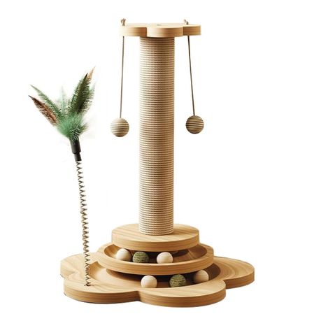 Wood Cat Scratching Posts Cat Tree Scratching Post Cat Interactive Toy Image