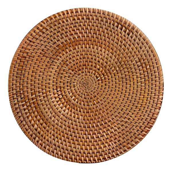 Natural Round Woven Placemats / Rattan Table Mats Heat-Resistant (22cm )