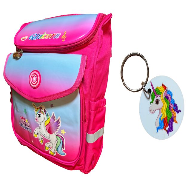 My Magical Unicorn Girls Bag - Red With Unicorn Zip Puller Keyring