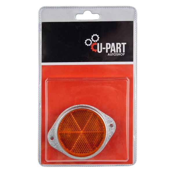 U-Part Reflector Flange Round - Yellow - 60mm - 2 Per Pack - Bulk Pack of 7
