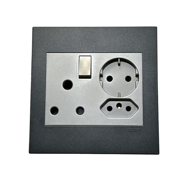 Morden Wall Plug Black and Silver - EMS