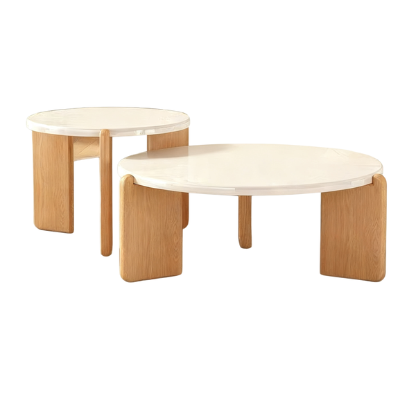 Round Coffee Table 2 Set-Sofa Side End Tables Home Office Center Table Desk