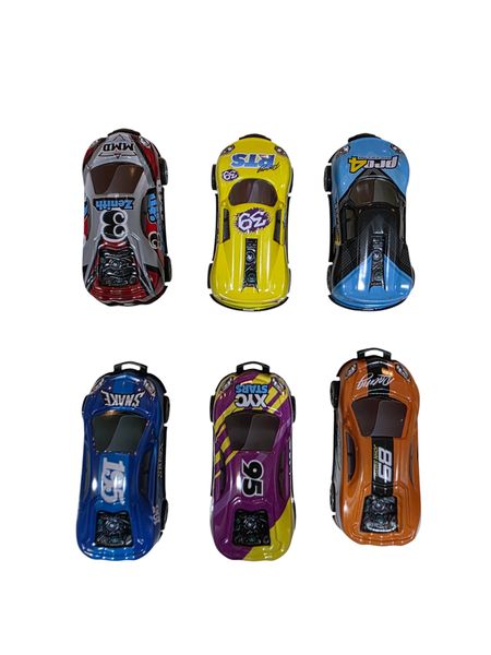Kids-Up Pull Back Toy Cars With Bouncing Back Function Pack of 6 Assorted