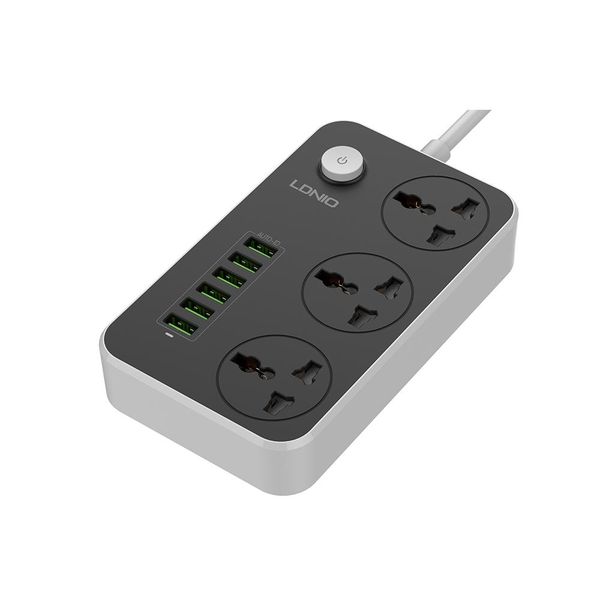 Multiport Charger With Power Socket - 6 USB + 3 Power Socket