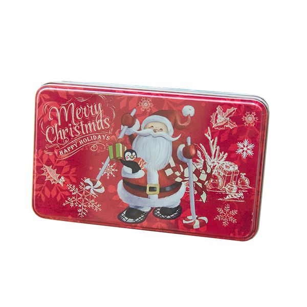 Home Decor Festive Christmas Candy Cookie Storage Tin (19x11.5x5.3cm)