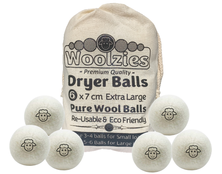 Woolzies Sheep's Wool XL Dryer Balls - 6 Pack