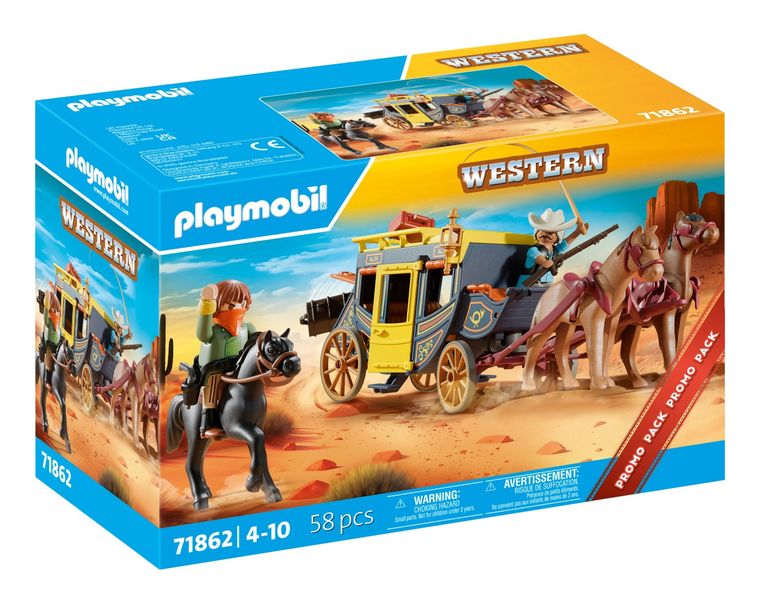 Playmobil Wild West Stagecoach Playset - 58 Pieces