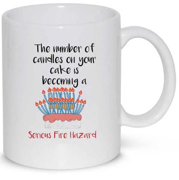 The Number Of Candles On Your Cake 40th 50th, 60th, 70th Birthday Gift Mug