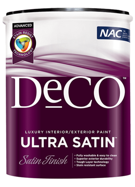 Deco Ultra Satin PVA Interior and Exterior Paint 5Litre