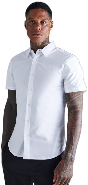 boohooMAN - Men's Short Sleeve Slim Shirt - White