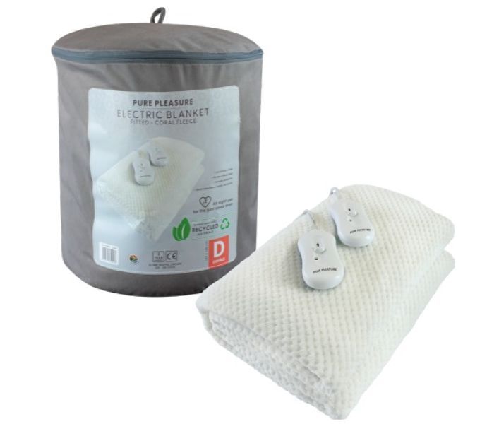 Pure Pleasure Double Coral Fleece Electric Blanket Skirt Fitted -Tog Bag
