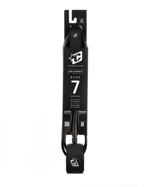 Creatures Reef 7 ft Surfboard Leash Black Silver