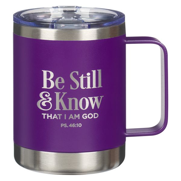 Camp Style Mug - Be Still and Know That I Am God, Purple