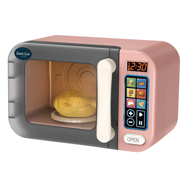 Pretend &amp; Play Microwave with Lights, Sound &amp; Colour Changing Food - Pink