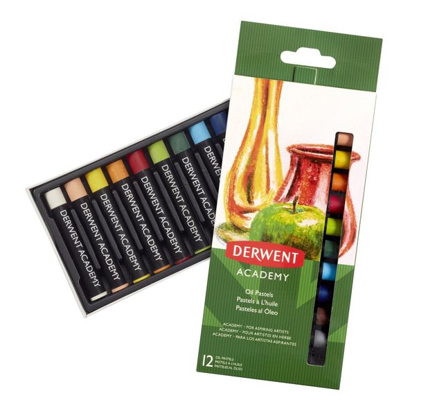Derwent Academy Oil Pastels, Set of 12, High Quality, 2301952