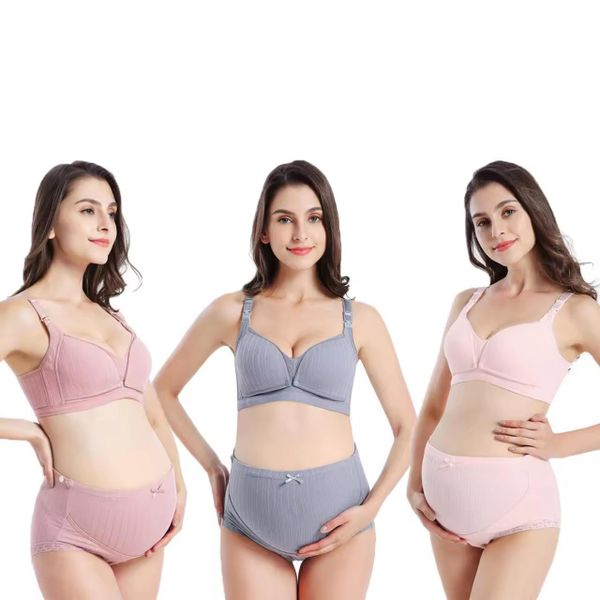 Maternity Underwear and Bra Set of 3 Women Cotton Underwear Set