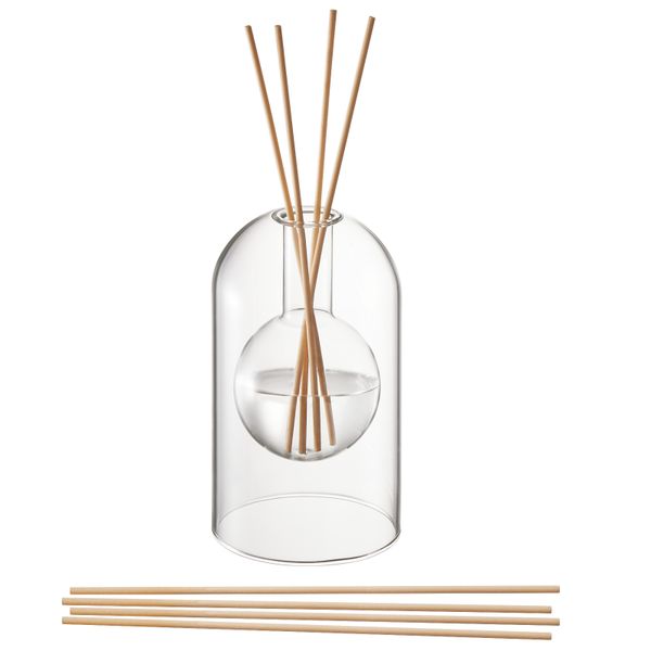 Chenshia 130ml Glass Diffuser &amp; 8 Reed Sticks Aromatherapy Fragrance Decor