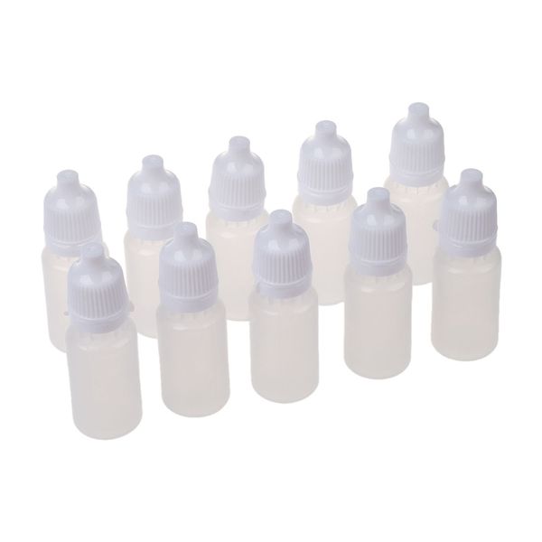 10 Pack 10 ML 1/3 OZ LDPE Plastic Childproof Dropper Bottles Oil Lotion