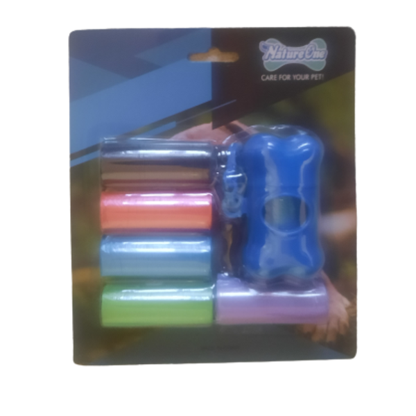 Doggie Poop Bags - 6 Rolls With Bone Dispenser