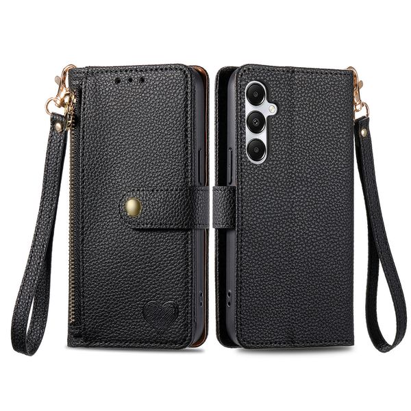 RFID Zip Leather Wallet Case Compatible With Samsung Galaxy S22 Ultra Cover