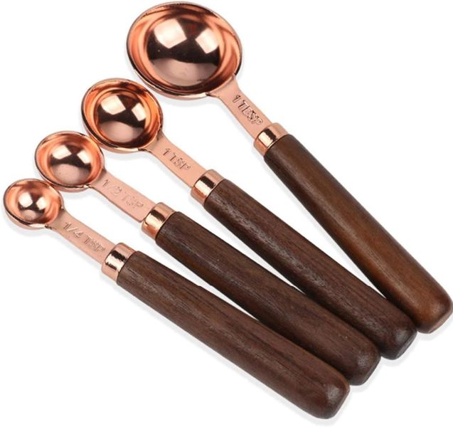 Measuring Cups And Spoons Set With Wooden Handle