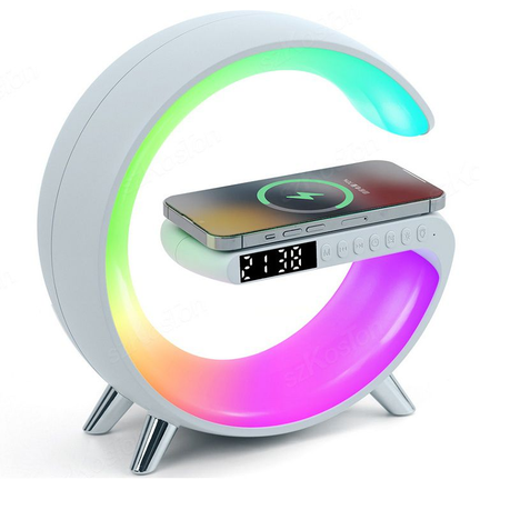 New Intelligent LED Atmosphere Lamp Bluetooth Speaker Wireless Charger Free  Ship