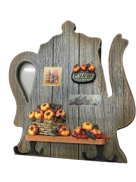Brown Wood Wall Mount Semi-Circular cm Kettle Towel Hanger