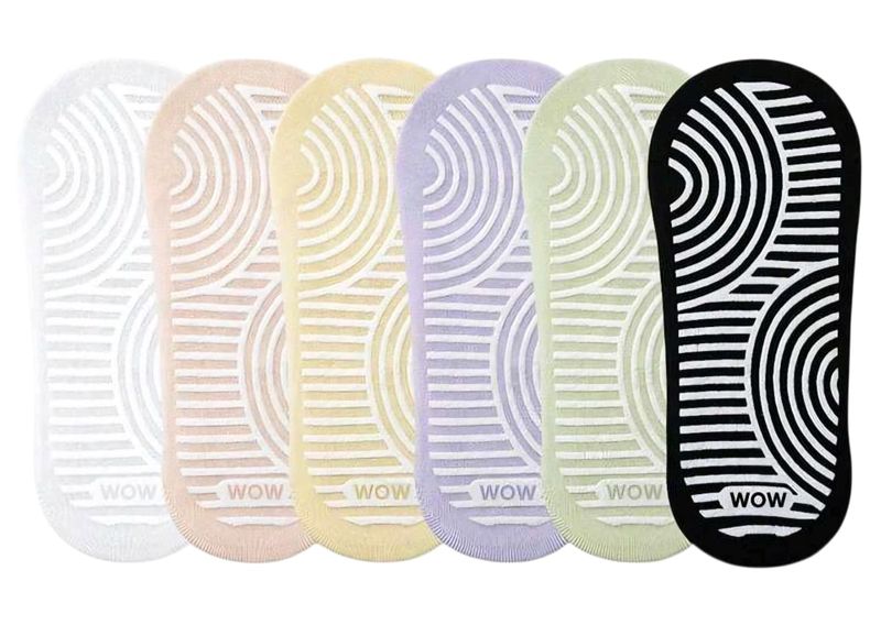 6 Pack Premium Non-Slip Rebounding Yoga Socks - Full Sole Silicone Grip