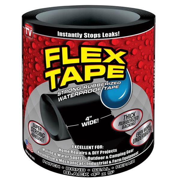 GS 4 Inch x 5 Foot Waterproof Flex Tape - Black