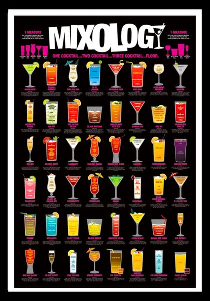 Mixology Poster with Black Frame