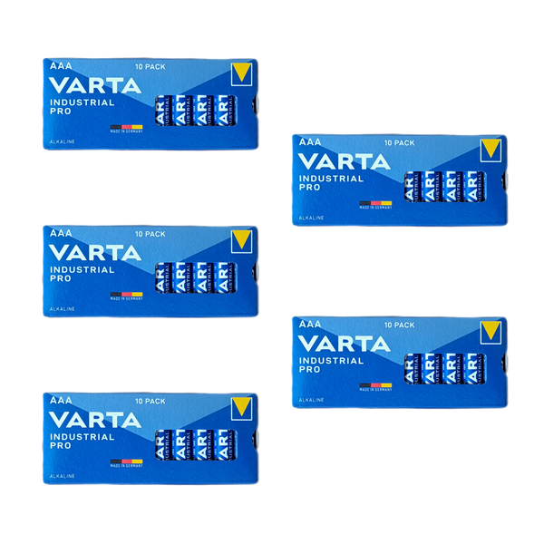 Varta Industrial Pro AAA Batteries - 1.5V Alkaline - Pack of 50