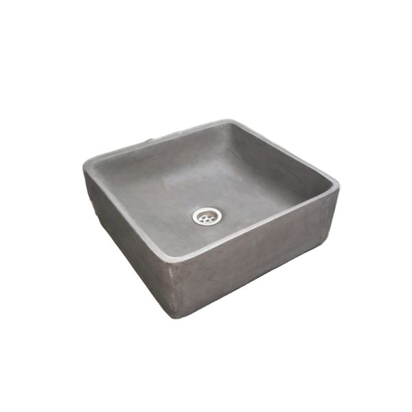 Charcoal Concrete Handmade Basin Countertop Butler Sink 36 x 36 x 12cm