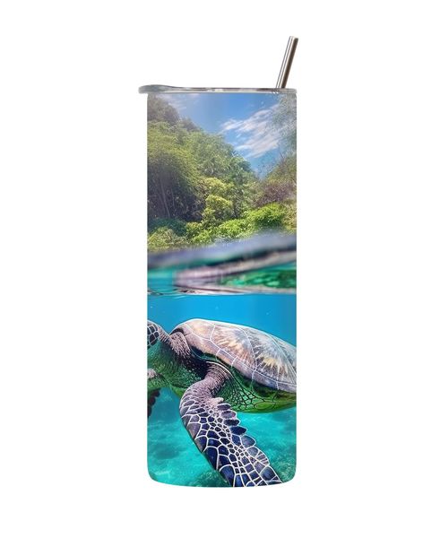 Turtle_7 20 Oz Tumbler with Lid Straw Trendy Ocean Graphic Sea Life Gift172