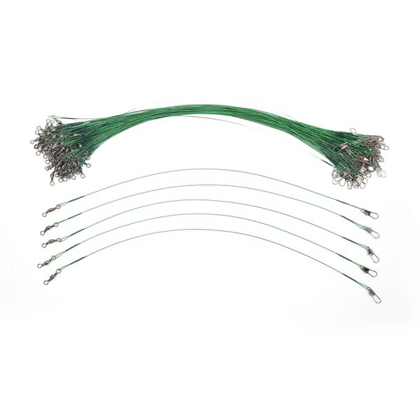 100 Pieces Steel Wire Leaders (30cm Saltwater)