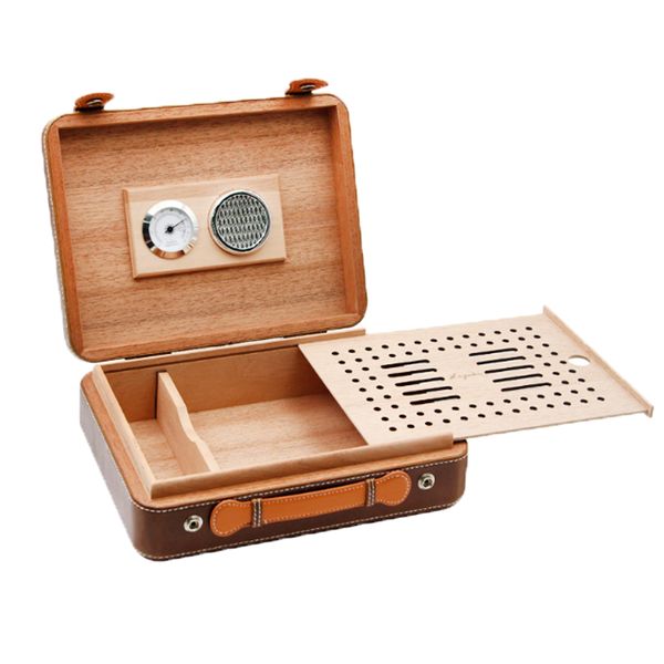 Portable Cigar Travel Humidor Case Humidifier Bo image