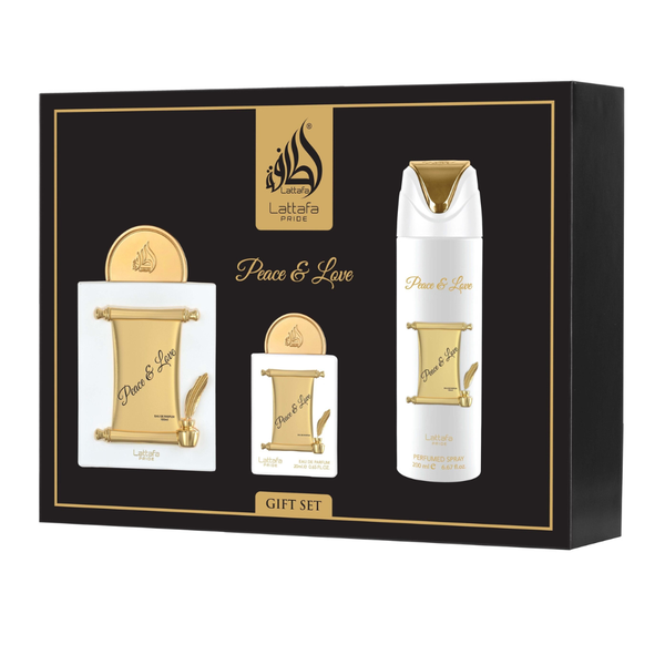 Lattafa Pride Peace and Love 3-Piece Eau de Parfum Gift Set